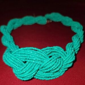 Standing Ovation Teal Seed Bead Necklace for Island Vacation Fun in the Sun 🌞🏝